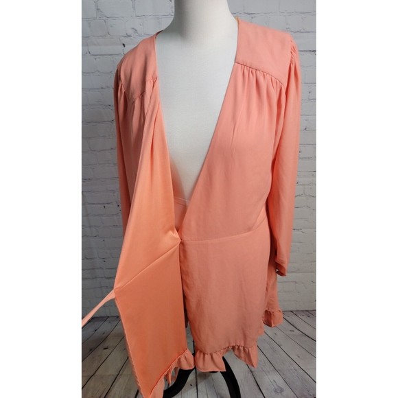 GB Peach Wrap Knee Length Dress size XL - Picture 6 of 9